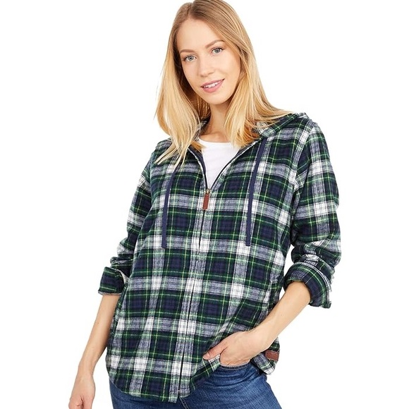 L.L. Bean Relaxed Fit Zip Up Flannel - Picture 2 of 7